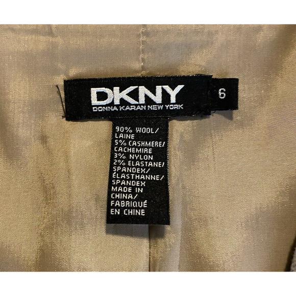 DKNY Blazer Womens Sz 6 Wool & Cashmere Blend Sport Coat Light Brown Suit Jacket - Picture 9 of 16